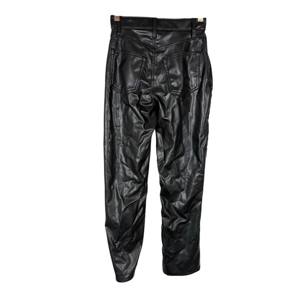 Abercrombie & Fitch The 90s Straight High Rise Pant Faux Leather Denim Grunge 25 - Picture 7 of 10